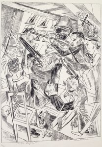 The last ones, by Max Beckmann, lithograph. Germany, 20th century. by Max Beckmann