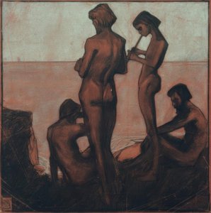 Four Young Men by the Sea (Young Men by the Sea – Four Male Figures by the Sea)