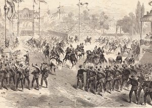 Parade of German Troops Returning from the Franco-Prussian War, Dresden by Max Henze-Dassau