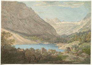 The Blue Pool in the Rein Valley near Garmisch by Max Joseph Wagenbauer