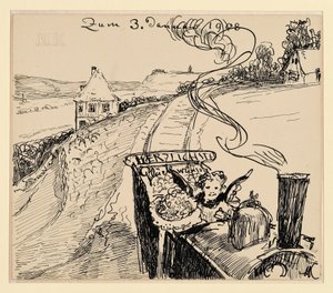 Congratulations for 3 Jan. 1908 / Greeting Card by Max Klinger