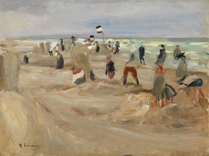 On the Beach of Noordwijk by Max Liebermann
