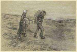 Worker Returning from Fieldwork with His Wife by Max Liebermann