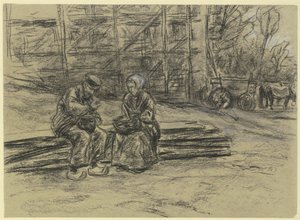Worker Eating His Lunch by Max Liebermann