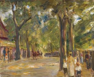 The Great Seestrasse in Wannsee with Walkers by Max Liebermann