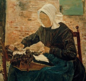 A Dutch Lacemaker by Max Liebermann