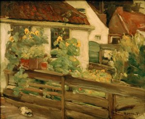 Garden with Sunflowers by Max Liebermann