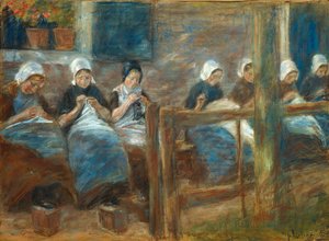 Girls Sewing in Huizen