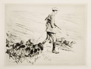 Hunter with Dogs by Max Liebermann
