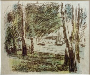 Landscape at Wannsee with Sailboats by Max Liebermann
