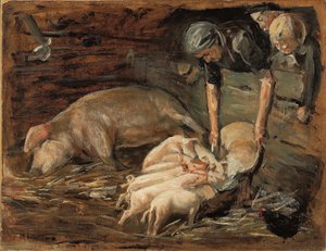 Pigsty, Nursery, 1887 by Max Liebermann