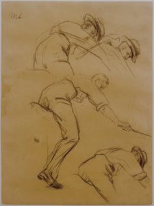 Polo Players, Three Riders to the Right - Study by Max Liebermann