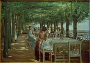 Terrace in the Jacob Restaurant in Nienstedten on the Elbe by Max Liebermann