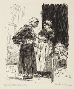 Two Women Conversing by Max Liebermann