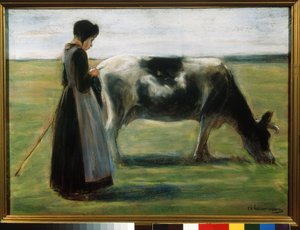 Girl with Cow by Max Liebermann