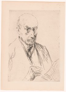 Self-Portrait of Max Liebermann, Drawing Pencil in Hand by Max Liebermann