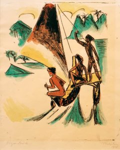 Outrigger Canoe (From the South Seas) by Max Pechstein