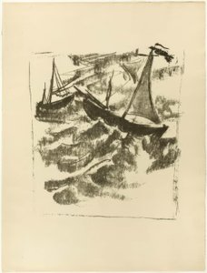 Boats in the Storm, from The Samland Ode by Max Pechstein