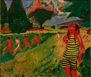 The Yellow and Black Jersey by Max Pechstein