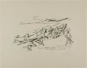 Disembarking, from Travel Pictures: Italy-South Seas by Max Pechstein