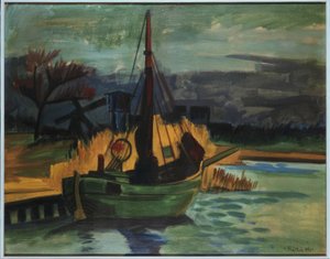 Fishing Boats on the Shore, 1923 by Max Pechstein