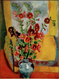Hollyhocks by Max Pechstein