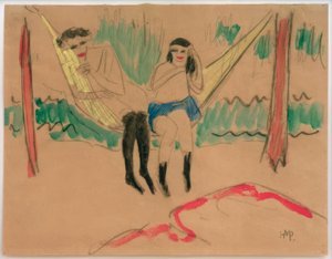 Untitled (Two Girls in the Hammock) by Max Pechstein