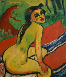 Seated Female Nude by Max Pechstein