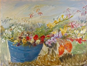 Flower Still Life Outdoors. 1917