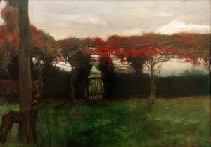 Red Arbor with Dog by Max Slevogt