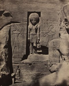 Abu Simbel, Sculptures at the Entrance of Spéos de Phré by Maxime Du Camp