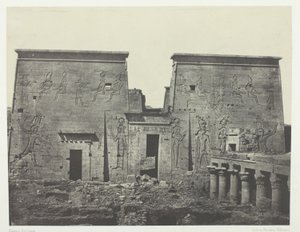 Dromos and Philones, Grand Temple of Isis at Pylons; Nubia, plate 72 from the album "Egypt, Nubia, Palestine and Syria" (1852) by Maxime Du Camp