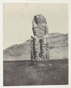 Gournah, Monolithic Colossus of Amenophis III; Thebes, plate 56 from the album "Egypt, Nubia, Palestine and Syria" (1852) by Maxime Du Camp
