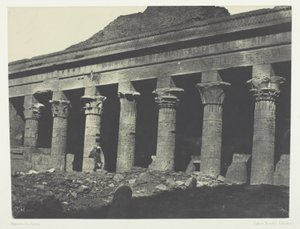 Grand Temple of Isis at Philae, Oriental Gallery; Nubia, plate 73 from the album "Egypt, Nubia, Palestine and Syria" (1852) by Maxime Du Camp