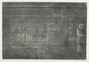 Grand Temple of Dendera (Teutyres), Sculptures of the Rear Facade; Upper Egypt, plate 20 from the album "Egypt, Nubia, Palestine and Syria" (1852) by Maxime Du Camp