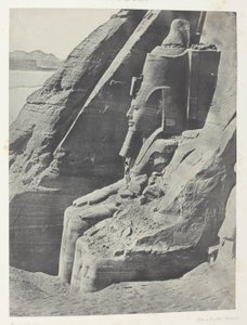 Ibsamboul, Eastern Colossus of the Speos of Phre, Seen in Profile; Nubia, plate 104 from the album "Egypt, Nubia, Palestine and Syria" (1852) by Maxime Du Camp