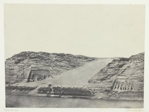 Ibsamboul, The Two Speos; Nubia, plate 101 from the album "Egypt, Nubia, Palestine and Syria" (1852) by Maxime Du Camp