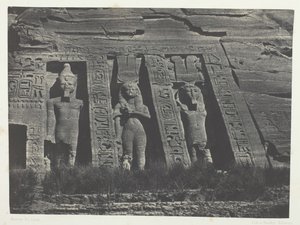 Ibsamboul, Northern Part of the Speos of Hathor, Nubia, 1849 by Maxime Du Camp