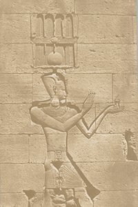 Kalabscheh, sculpture of the posterior facade of the temple by Maxime Du Camp