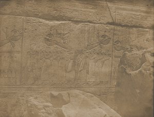 Palais de Karnak, Sculptures Extérieures du Sanctuaire de Granit, 1849-51 by Maxime Du Camp