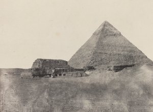 Pyramid of Chephren, Middle Egypt, plate 10 from the album "Egypt, Nubia, Palestine and Syria" (1852) by Maxime Du Camp