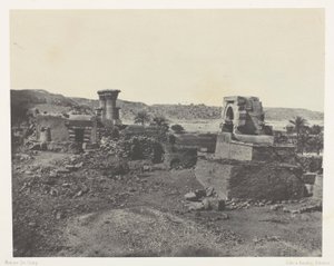 Village and Temple of the Island of Beghé, West of Philae; Nubia, plate 81 from the album "Egypt, Nubia, Palestine and Syria" (1852) by Maxime Du Camp