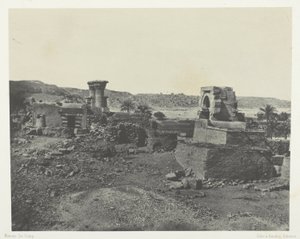 Village and Temple of the Island of Beghé, West of Philae; Nubia, plate 81 from the album "Egypt, Nubia, Palestine and Syria" (1852) by Maxime Du Camp