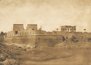 General View of the Island of Philae, Taken from the Southern Tip of the Island of Begueh, 1849-50 by Maxime Du Camp