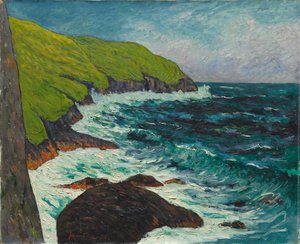 The Cliffs at Beg-ar-Fry, Saint-Jean-du-Doigt, 1895 by Maxime Emile Louis Maufra