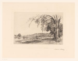 View of Richmond by Maxime François Antoine Lalanne (signed by artist)