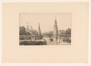 View of the Montelbaanstoren in Amsterdam