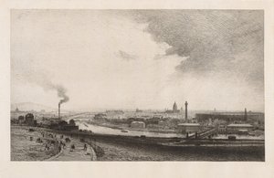 Paris in 1867, View from the Trocadero by Maxime Lalanne
