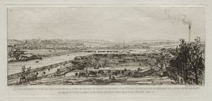 Artistic Souvenirs of the Siege of Paris: View from the Viaduct of Pont-du-Jour, 1870-71 by Maxime Lalanne