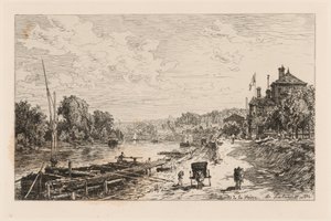 View of Lower Meudon, Banks of the Seine by Maxime Lalanne